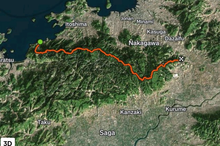 福岡県と佐賀県にまたがる脊振山系全山縦走のコース